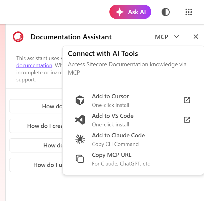 Documentation Assistant MCP integrations